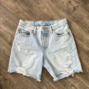 Levi's Blue Jean Shorts Distressed Vintage Style